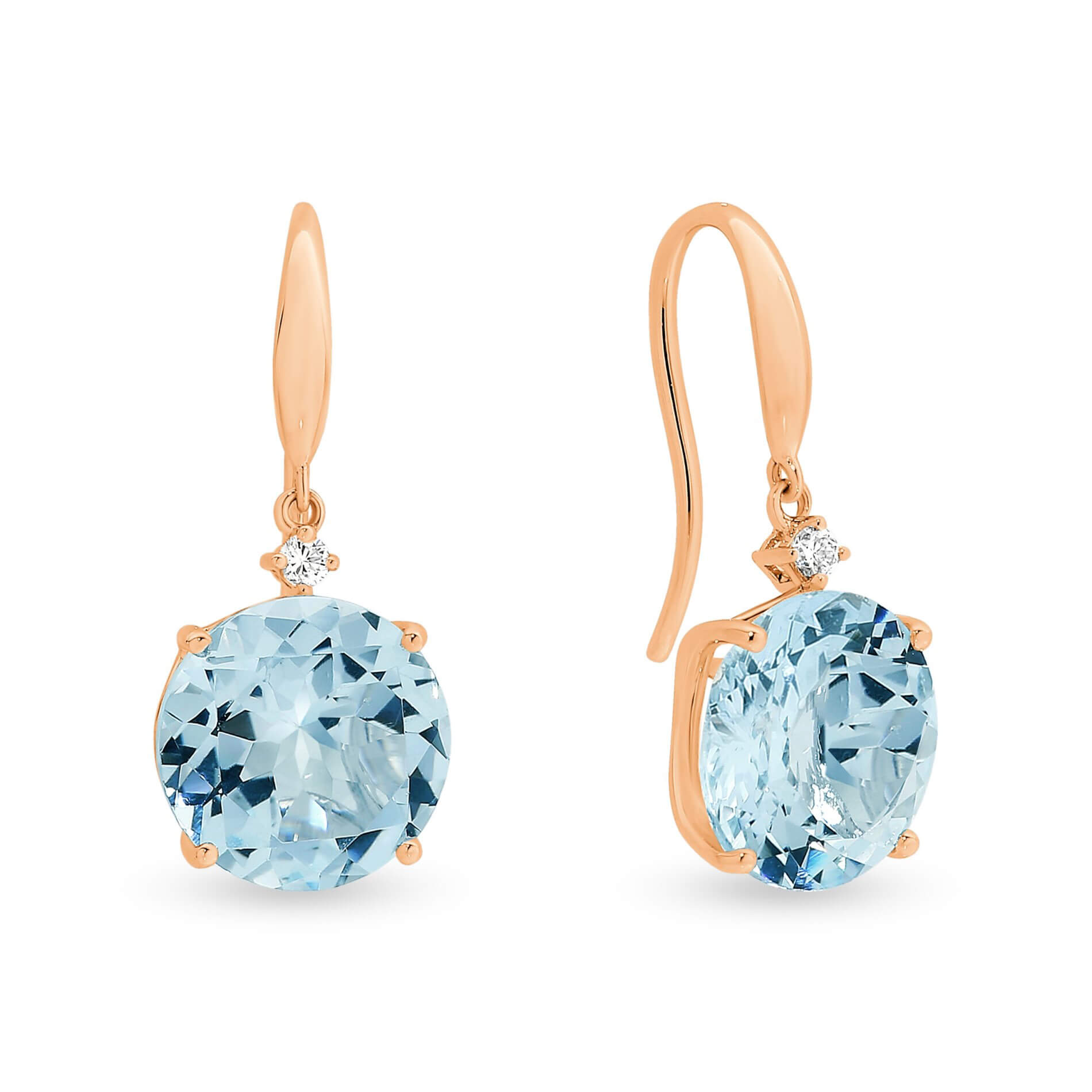 Aquamarine and Diamond Drop Earrings - Garen Jewellery