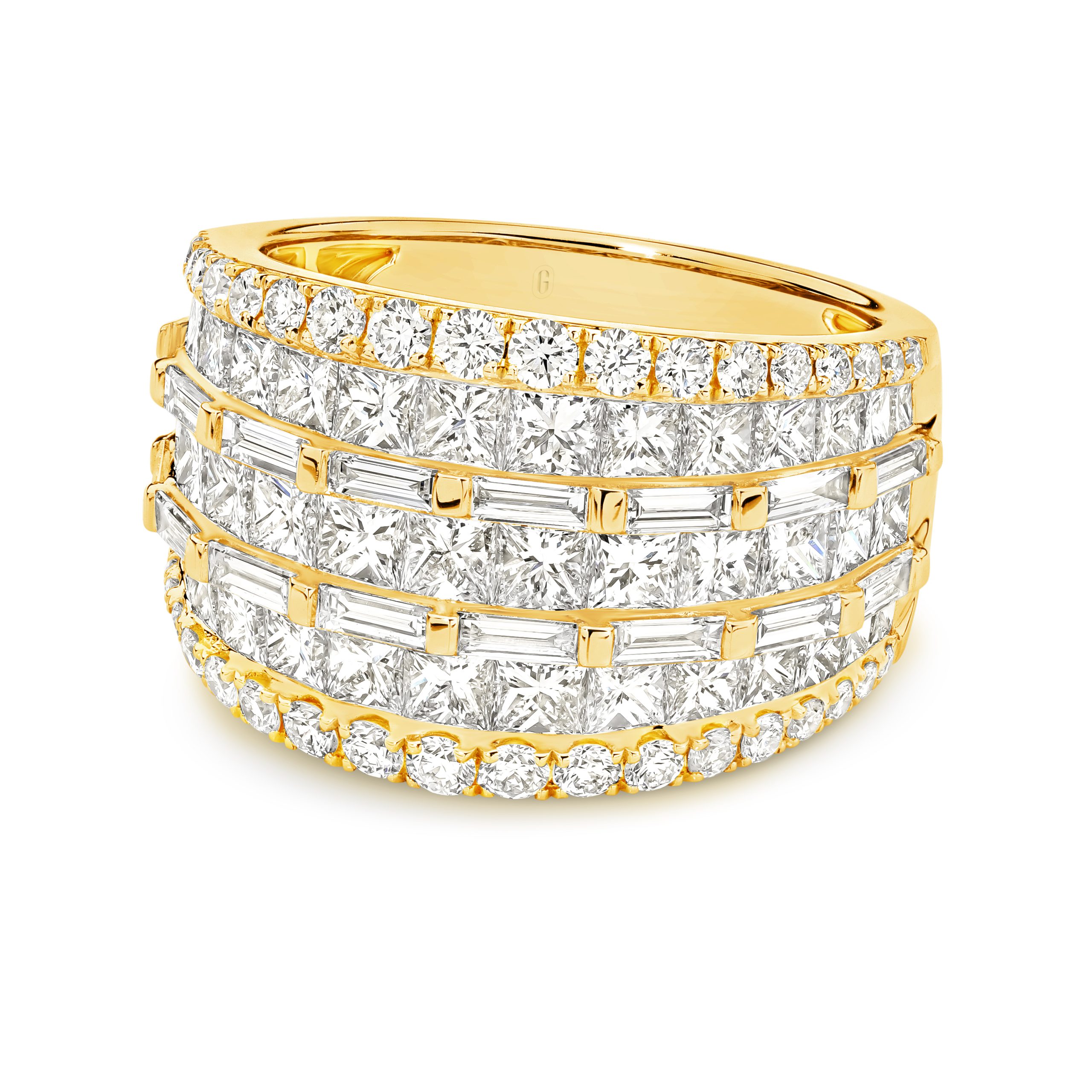 Princess, Round & Baguette Diamond Ring - Garen Jewellery
